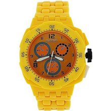 Zaza London Yellow Chrono Effect Ladies Gents Plastic Bracelet Strap PL342