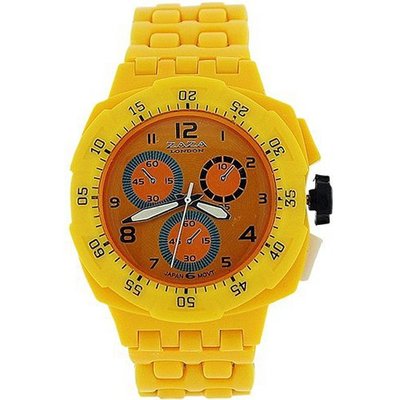 Zaza London Yellow Chrono Effect Ladies Gents Plastic Bracelet Strap PL342