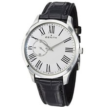 Zenith 032010681.11C Elite Ultra Thin Black Leather Strap
