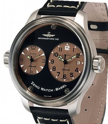 Zeno- Basel Oversized OS Pilot Dualtimer