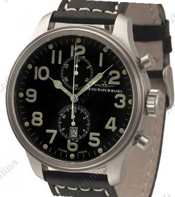 Zeno- Basel Oversized Oversized Pilot Chronograph Bi-Compax Date