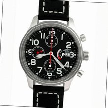 Zeno New Pilot Classic Flieger Tri-Compax Classic Power Reserve Chronograph # 9553 TVD PR-BK