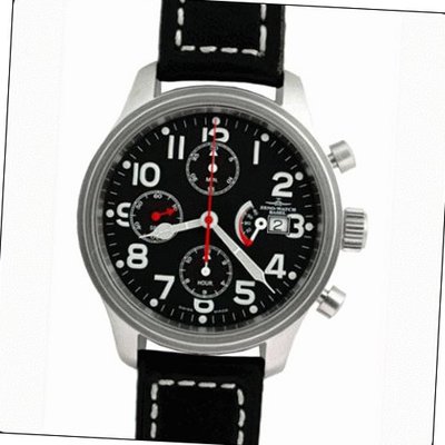 Zeno New Pilot Classic Flieger Tri-Compax Classic Power Reserve Chronograph # 9553 TVD PR-BK
