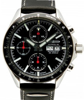 Zeppelin Black Line BlackLine Tube Lights Chronograph Automatic