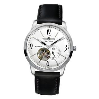 Zeppelin Flat Line Automatic 73601 With Open Heart And White Dial