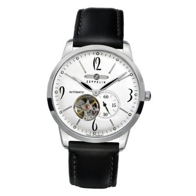 Zeppelin Flat Line Automatic 73601 With Open Heart And White Dial