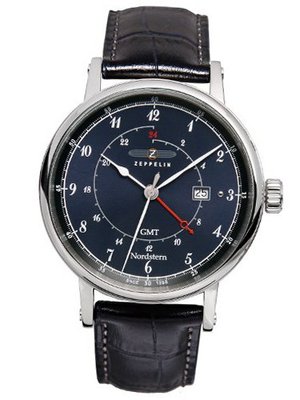 Zeppelin Nordstern Series Swiss Quartz GMT with Coin-Edge Case 7546-3