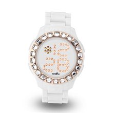 uZEROne Zerone Bedazzled White IP Rose Gold Digital (Clear Swarovski Crystal) 