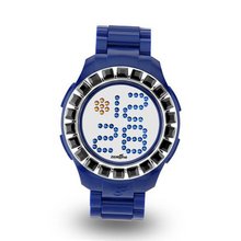 Zerone Bedazzled Blue Silver Digital (Black Swarovski Crystal)