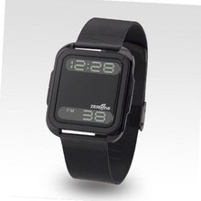 Zerone Bsquared 2 Ultra Slim Black Aluminum Bezel with IPB Stainless Steel Mesh Band Digital