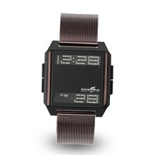 Zerone Bsquared Ultra Slim IP Brown Mesh Band Digital