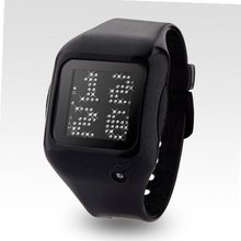 Zerone Dazzled Animation White Swarovski Crystal with Black Case Scrolling Message