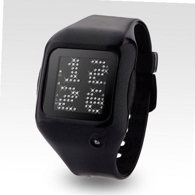 Zerone Dazzled Animation White Swarovski Crystal with Black Case Scrolling Message