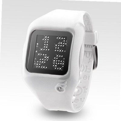 Zerone Dazzled Animation White Swarovski Crystal with White Case Scrolling Message