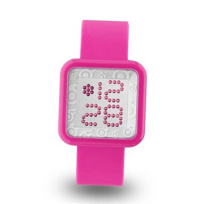 Zerone Dazzled Pink White Swarovski Crystal Digital