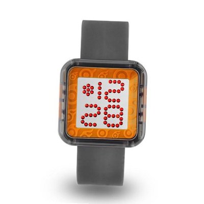 Zerone Dazzled Transparent Black Orange Swarovski Crystal Digital