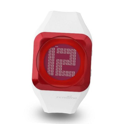 Zerone Hidden Digital White Metalic Red Digital