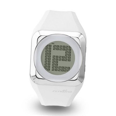 Zerone Hidden Digital White Silver Digital
