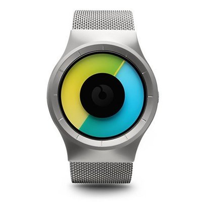 Ziiiro Celeste Z0005WSYG Colored Stainless Chrome Mesh Bracelet Blue Dial