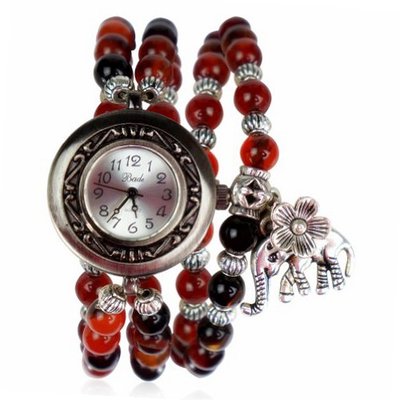 uZLYC ZLyc Handmade Beaded Wrap Around Elephant Pendant Bracelet 