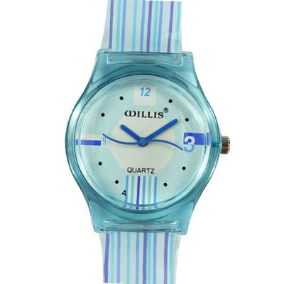 Willis Plastic Quartz with Striola Prints Color Blue