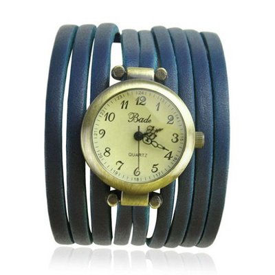 ZLYC BADE Unisex Multi Silm Leather Stripes Wrap Color Blue