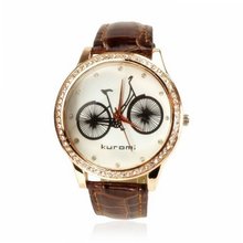 ZLYC Fashion Rhinestone Studded Bicycle Quartz