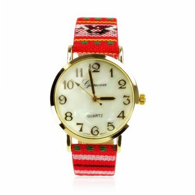 ZLYC Ladies Bohemian Ethnic Causal Handmade Woven Band Wrist Red