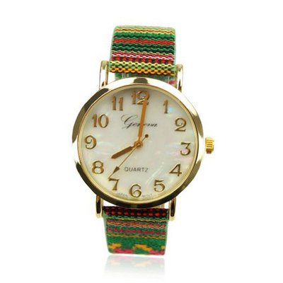 ZLYC  Ladies Bohemian Ethnic Woven Band Wrist Green