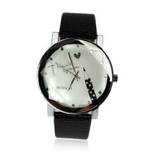 ZLyc  Ladies Quartz Movement Graffiti White Face Black Strap