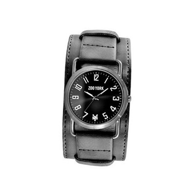 Zoo York Gunmetal Leather Cuff , Black