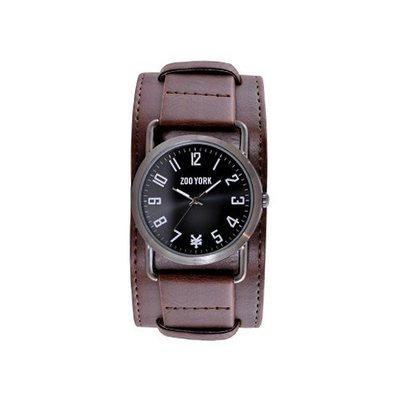 Zoo York Gunmetal Leather Cuff , Brown