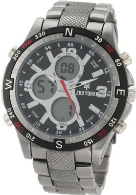 Zoo York ZY1005 Spring 2011 Brushed Gun Round Analog-Digital Case