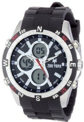 Zoo York ZY1006 Spring 2011 Brushed Silver Round Analog-Digital Case
