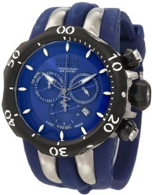 Invicta 10836 Venom Resrv Blue Dial Quartz Chrono Black