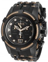Invicta 12300 Bolt Resv Black Ros Dial Quartz Cron Black Ros Pu