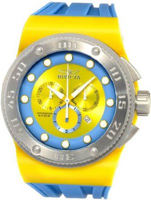 Invicta 12321 Akula Yellow Blue Dial Quartz Chrono Blue Pu