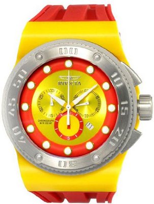 Invicta 12331 Akula Yellow Red Dial Quartz Chrono Red Pu