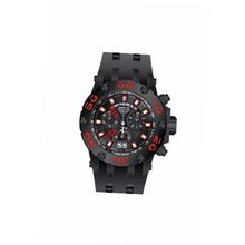 Invicta 12346 Subaqua Black Red Dial Quartz Chrono Black Pu