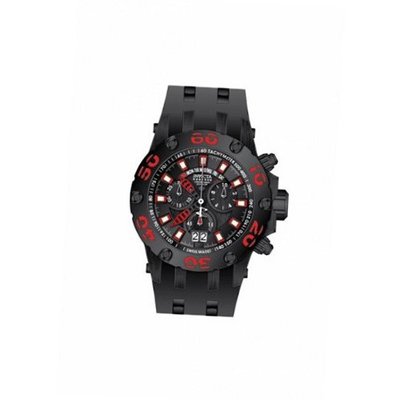 Invicta 12346 Subaqua Black Red Dial Quartz Chrono Black Pu