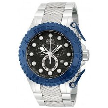 Invicta 12942 Pro Diver Black Blue Dial Quartz Chrono Stainless Steel