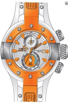 Invicta 13071 S1 Rally White Orange Quartz 3H Pu