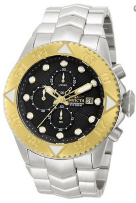 Invicta 13097 Pro Diver Black Gold Dial Quartz 3H Stainless Steel