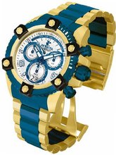 Invicta 13717 Arsenal Silver Blue Dial Quartz Crono Blue-Gold