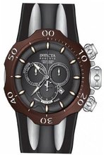 Invicta 13918 Venom Black Dial Brown Bz Quartz Chron Black-Stainless Steel-Pu