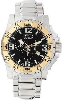 Invicta 14040 Excursion Black Gold Dial Gold Bz Quartz 3H Stainless Steel