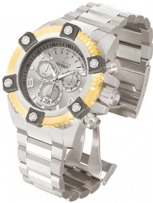 Invicta 80175 Arsenal Silver Gold Dial Quartz Crono Stainless Steel